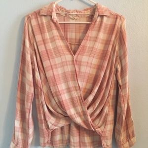 Pink plaid top